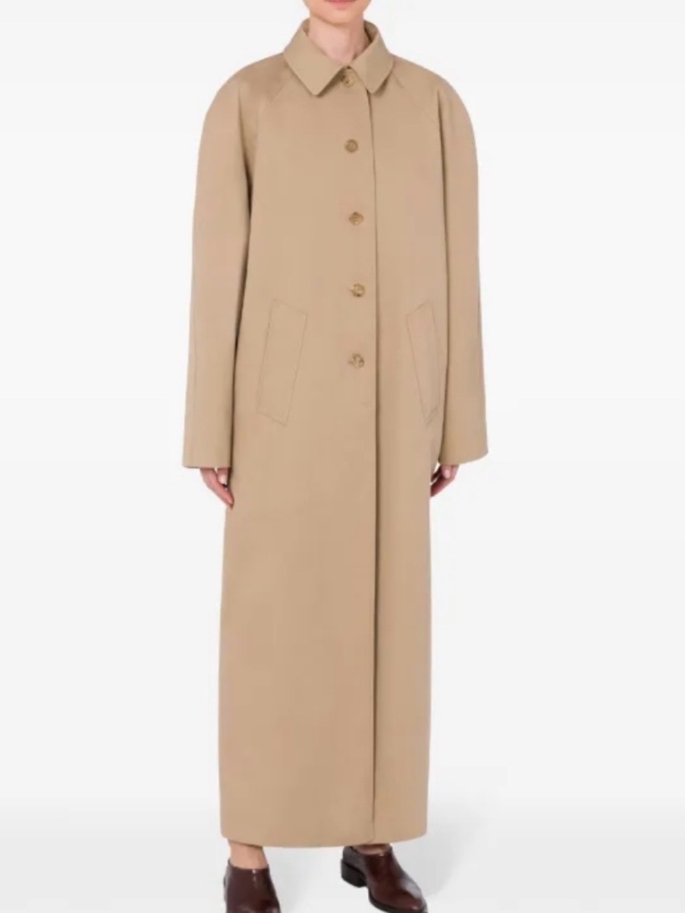 Moschino Couture Beige and Brown Patterned Trench Coat Runway 2024